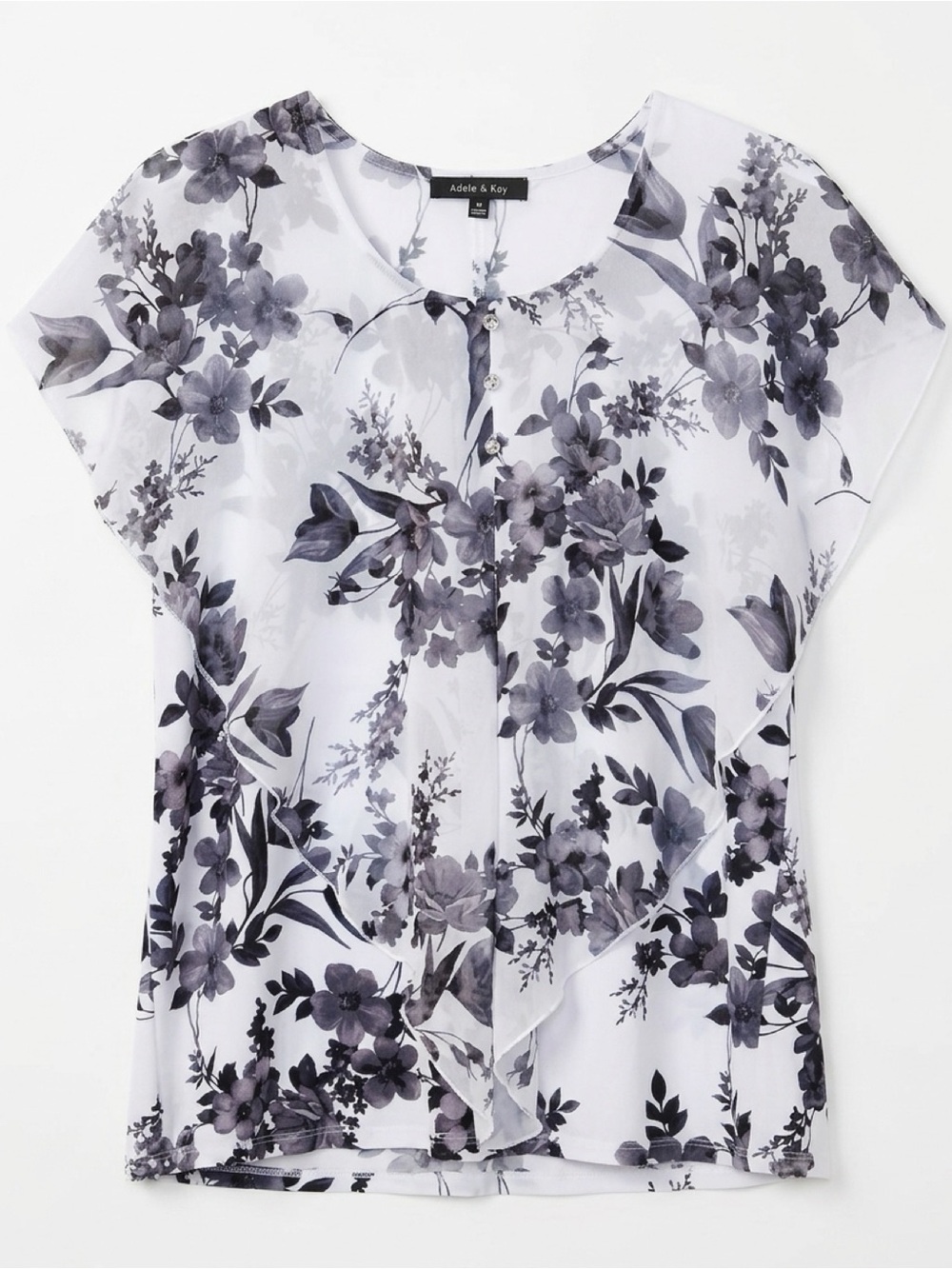 White Floral Overlay Blouse